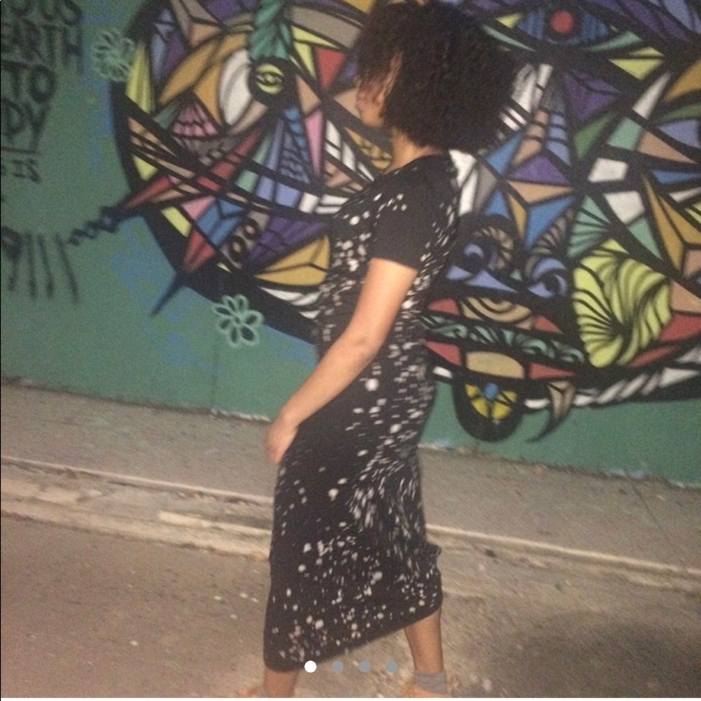 Black & White Fitted Maxi Dress